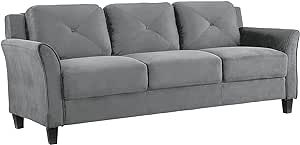 Lifestyle Solutions Collection Grayson Micro-Fabric Sofas, 80.3" x 32" x 32.68", Dark Grey
