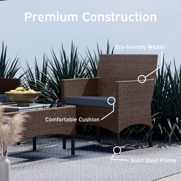 4 Piece Outdoor Patio Furniture Set, Patio Set Loveseat, Chairs, Table