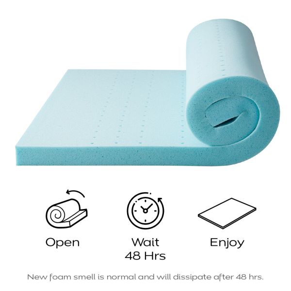 4 inch Memory Foam Mattress Gel Infused Ventilated Design Mattress Pad for King Sized Bed