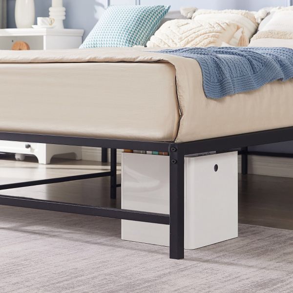 14 Inch Bed Frame Metal Platform Queen Size Slats Support