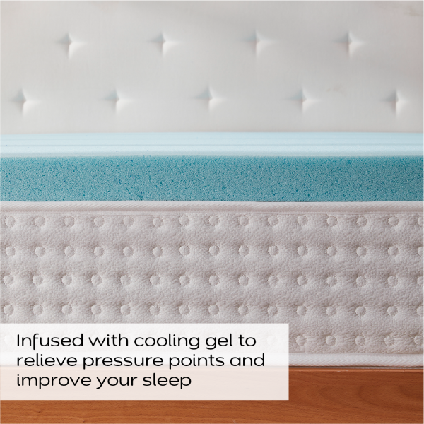 4 inch Memory Foam Mattress Gel Infused Ventilated Design Mattress Pad for King Sized Bed