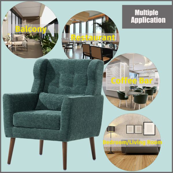 Mid Century Accent Chair Modern Armchair Upholstered Living Room Single Chair
